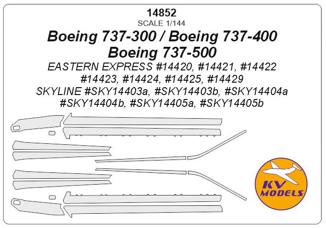 KV Models KV14852 Boeing 737-300/400/500 Anti-Ice System Masks 1:144