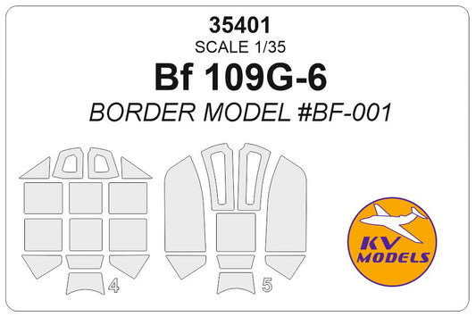 KV Models KV35401 1:35 Messerschmitt Bf-109G-6 wheels & canopy frame paint masks