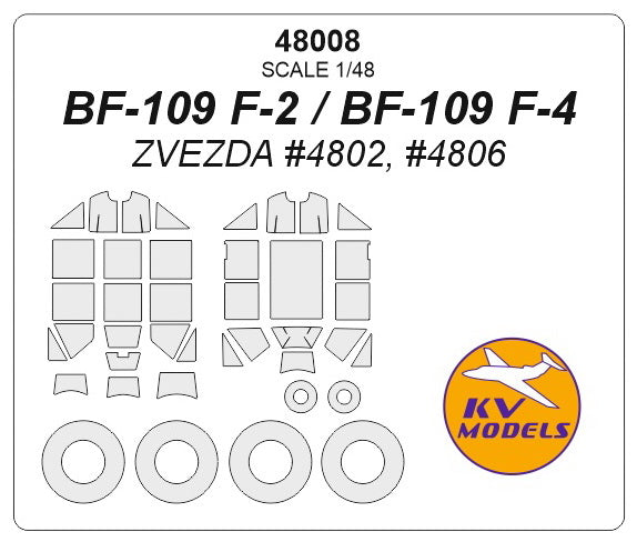 KV Models KV48008 1:48 Messerschmitt Bf-109F wheels and canopy frame paint masks