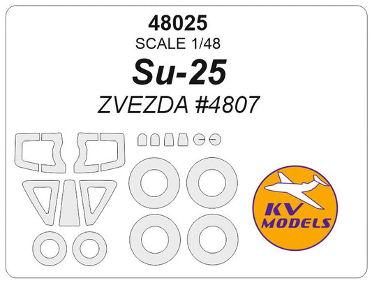 KV Models KV48025 1:48 Sukhoi Su-25 wheels and canopy frame paint masks