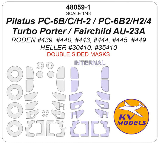 KV Models KV48059-1 Pilatus PC-6 Turbo Porter / AU-23A Masks 1:48