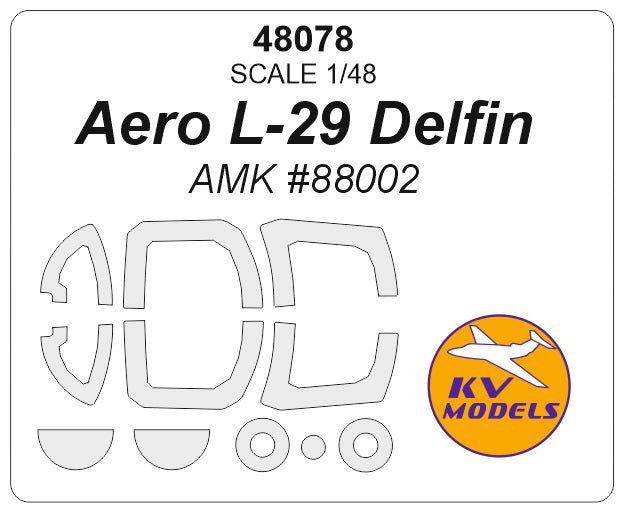KV Models KV48078 1:48 Aero L-29 Delfin wheels and canopy frame paint masks