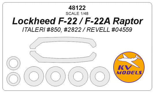 KV Models KV48122 1:48 Lockheed F-22 / F-22A Raptor + masks for wheels