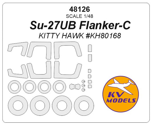 KV Models KV48126 1:48 Sukhoi Su-27UB Flanker-C wheels & canopy masks