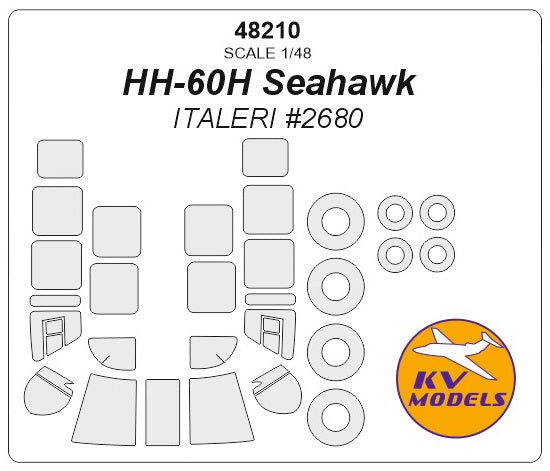 KV Models KV48210 1:48 Sikorsky HH-60H Seahawk wheels & canopy frame paint masks