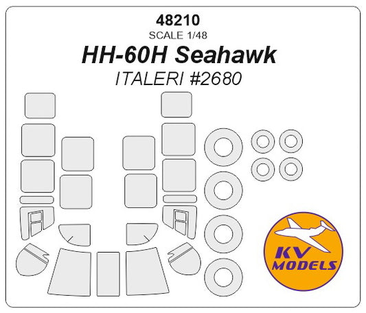 KV Models KV48210 1:48 Sikorsky HH-60H Seahawk wheels & canopy frame paint masks