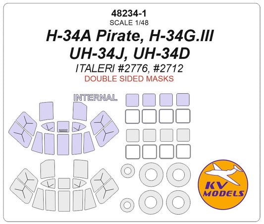 KV Models KV48234-1 1:48 Sikorsky H-34A Pirate, H-34G.lll, UH-34J, UH-34D