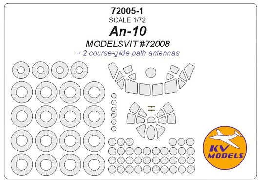 KV Models KV72005-1 1:72 Antonov An-10 wheels and canopy frame paint masks