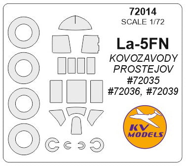 KV Models KV72014 1:72 Lavochkin La-5FN wheels and canopy frame paint masks