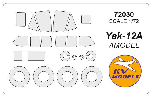 KV Models KV72030 1:72 Yakovlev Yak-12A wheels and canopy frame paint masks