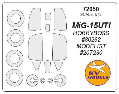 KV Models KV72050 1:72 Mikoyan MiG-15UTI wheels and canopy frame paint masks