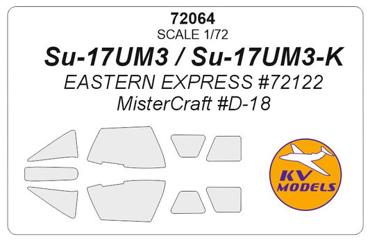 KV Models KV72064 1:72 Sukhoi Su-17UM wheels and canopy frame paint masks