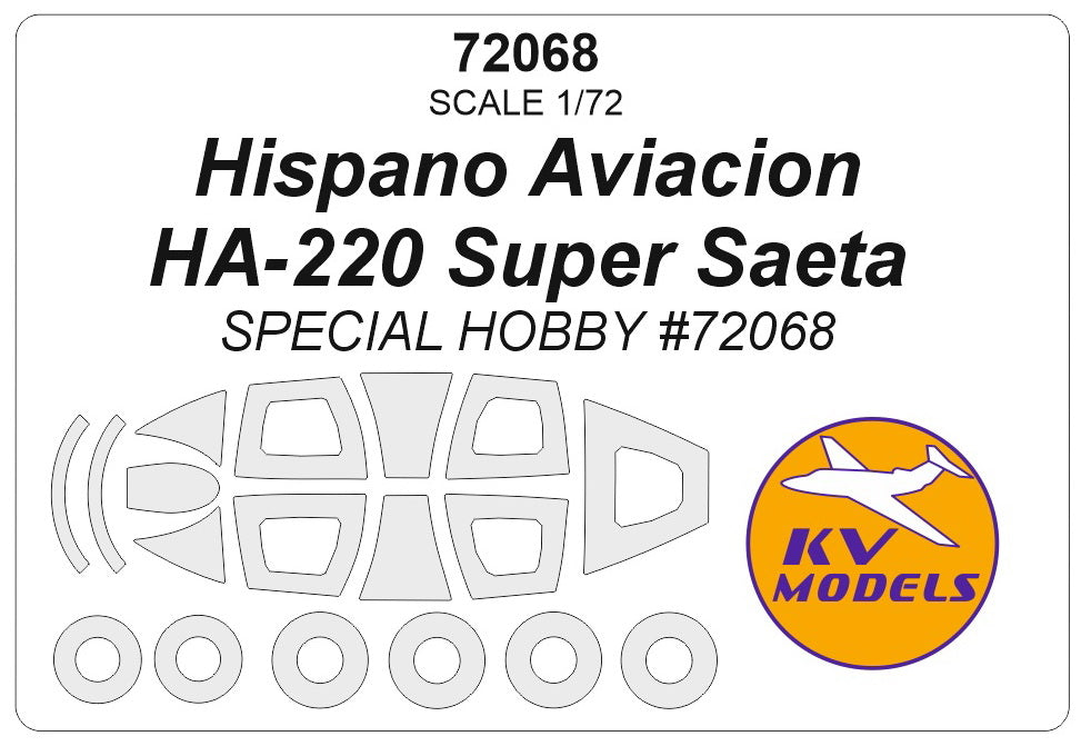 KV Models KV72068 1:72 Hispano-Aviacion HA-220 Super Saeta + masks for wheels