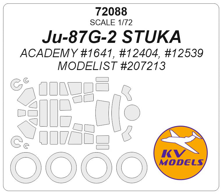 KV Models KV72088 1:72 Junkers Ju-87G-2 'STUKA' wheels & canopy masks