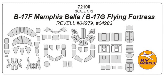 KV Models KV72100 B-17F Memphis Belle / B-17G Paint Masks 1:72