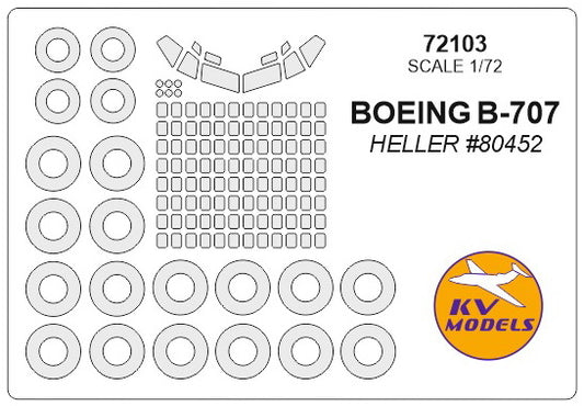 KV Models KV72103 1:72 Boeing 707 wheels and canopy frame paint masks