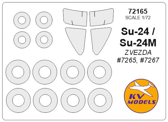 KV Models KV72165 1:72 Sukhoi Su-24 wheels and canopy frame paint masks