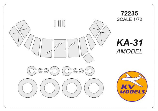 KV Models KV72235 1:72 Kamov Ka-31 wheels and canopy frame paint masks