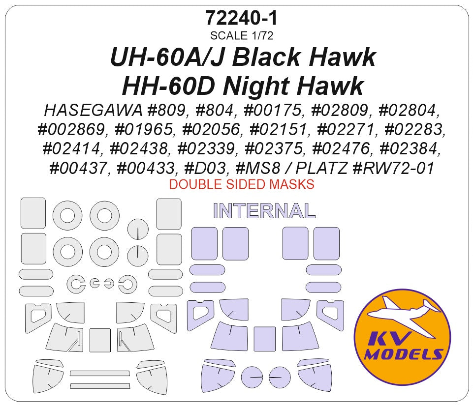 KV Models KV72240-1 1:72 Sikorsky UH-60A, UH-60J Black Hawk, HH-60D Night Hawk