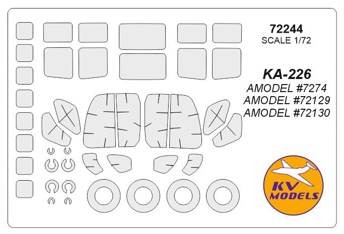 KV Models KV72244 1:72 Kamov Ka-226 wheels and canopy frame paint masks