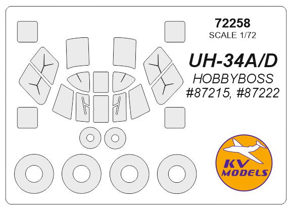 KV Models KV72258 1:72 Sikorsky UH-34 "Choctaw" wheels & canopy masks