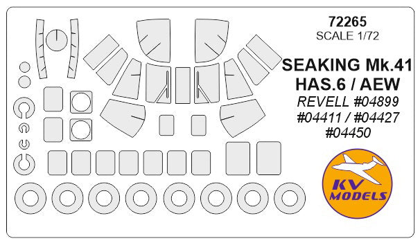 KV Models KV72265 1:72 Westland Sea King wheels and canopy frame paint masks