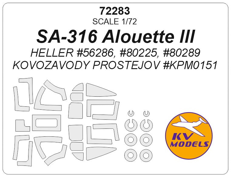 KV Models KV72283 SA 316/319 Sud Aviation Alouette III Masks 1:72