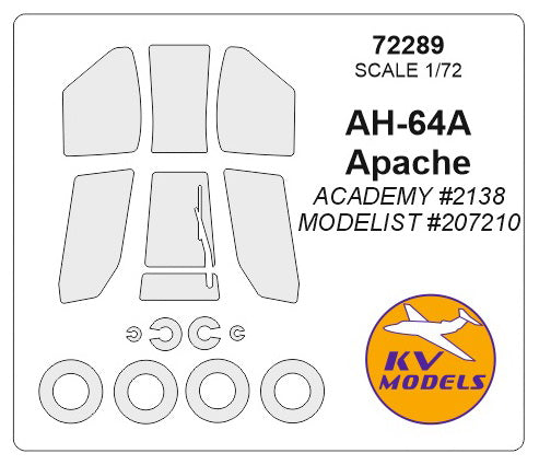 KV Models KV72289 1:72 Bell/Boeing AH-64A Apache wheels & canopy masks
