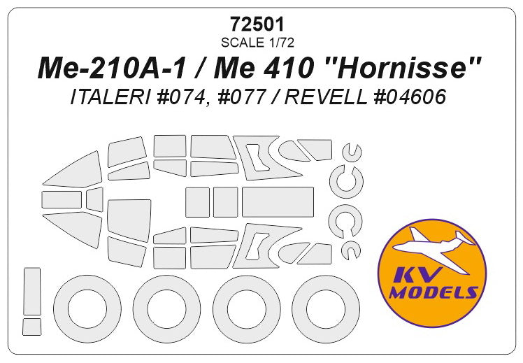 KV Models KV72501 Me-210A-1 / Me-410 Hornisse Canopy & Wheel Masks 1:72