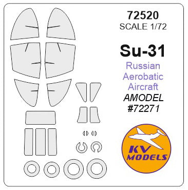 KV Models KV72520 Sukhoi Su-31 Aerobatic Canopy & Wheel Paint Masks 1:72