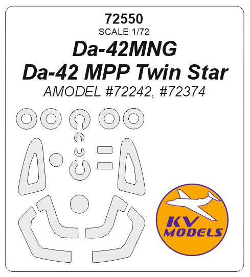 KV Models KV72550 DA-42MNG / DA-42 MPP Twin Star Canopy & Wheel Masks 1:72