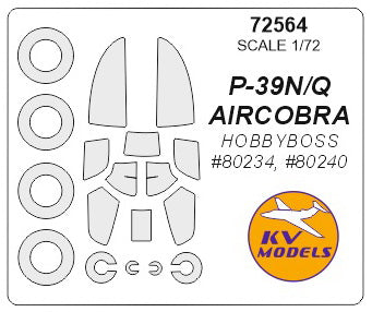KV Models KV72564 1:72 Bell P-39 AIRCOBRA wheels and canopy frame paint masks