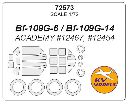 KV Models KV72573 1:72 Messerschmitt Bf-109G wheels and canopy frame paint masks