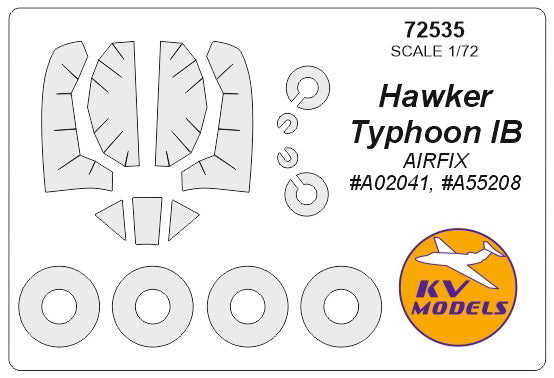 KV Models KV72589 1:72 Hawker Typhoon wheels and canopy frame paint masks