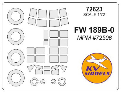 KV Models KV72623 1:72 Focke-Wulf Fw-189B-0 wheels and canopy frame paint masks