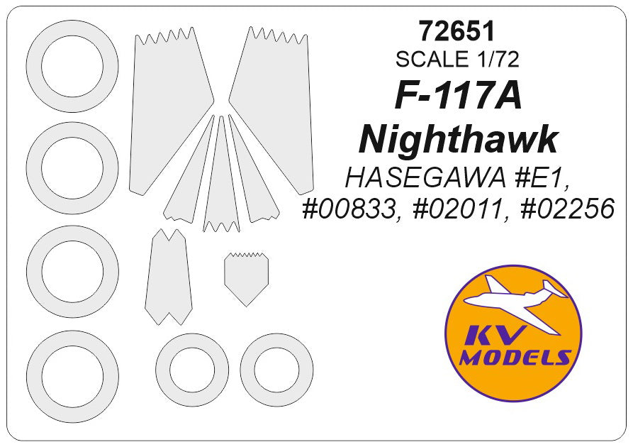 KV Models KV72651 1:72 Lockheed F-117A Nighthawk wheels & canopy masks