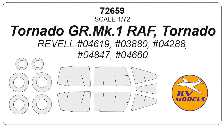 KV Models KV72659 Panavia Tornado GR.1 Canopy & Wheel Paint Masks 1:72