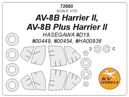 KV Models KV72660 AV-8B Harrier II / Harrier II Plus Masks 1:72