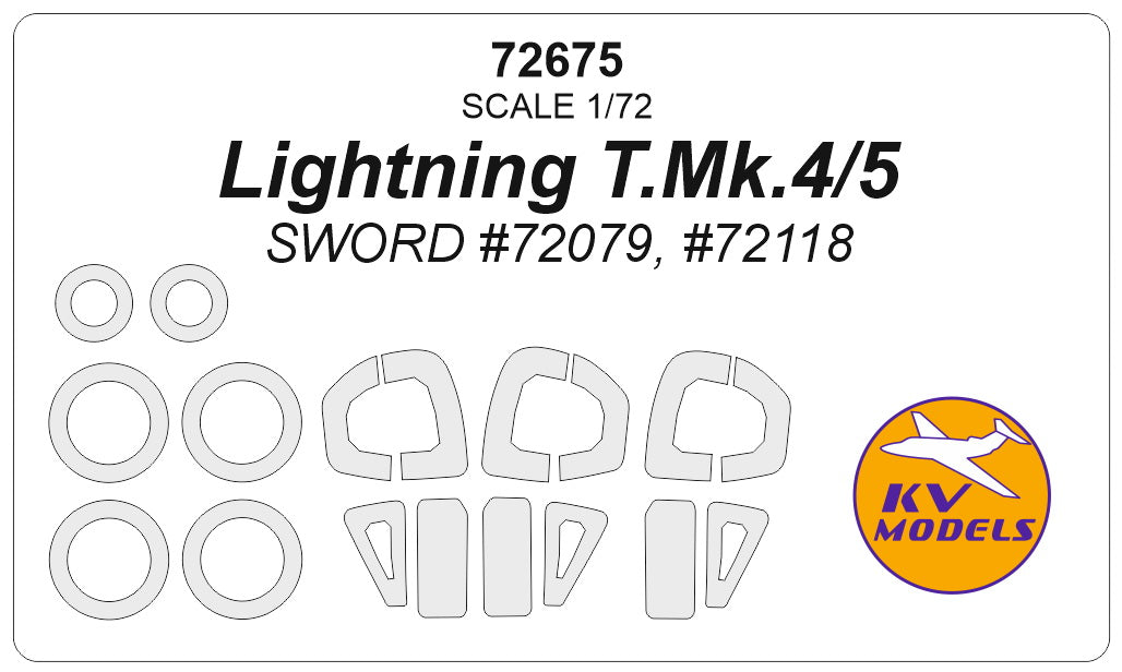 KV Models KV72675 1:72 BAC/EE Lightning T.4/T.5 wheels & canopy masks