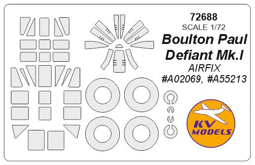 KV Models KV72688 1:72 Boulton-Paul Defiant Mk.I wheels & canopy masks
