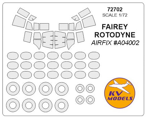KV Models KV72702 1:72 Fairey Rotodyne wheels and canopy frame paint masks