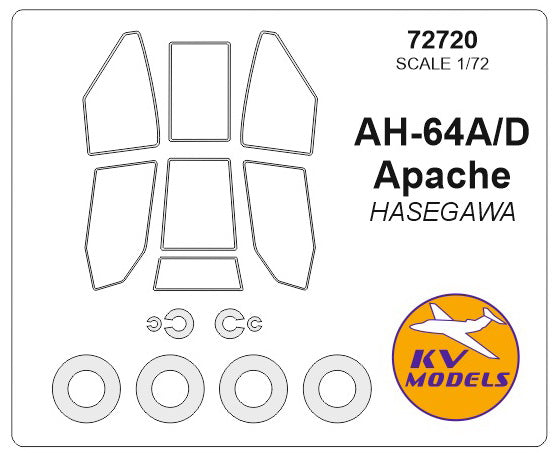 KV Models KV72720 1:72 Bell/Boeing AH-64 Apache wheels & canopy masks