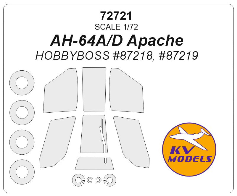 KV Models KV72721 1:72 Bell/Boeing AH-64 Apache wheels & canopy masks