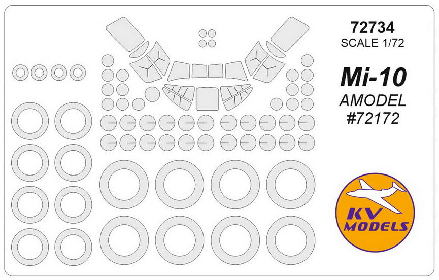 KV Models KV72734 1:72 Mil Mi-10 wheels and canopy frame paint masks