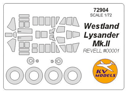 KV Models KV72904 1:72 Westland Lysander Mk.II wheels & canopy frame paint masks