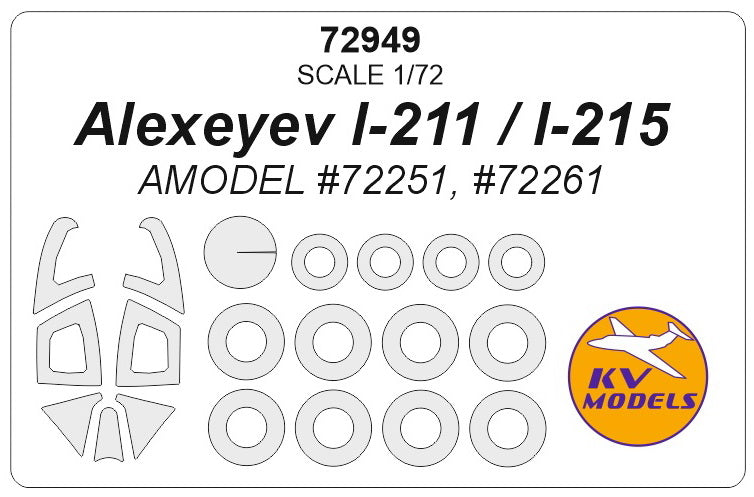 KV Models KV72949 Alexeyev I-211/I-215/I-216 Wheels & Canopy Masks 1:72