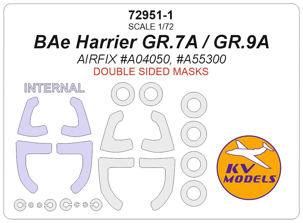 KV Models KV72951-1 1:72 BAe Harrier GR.7A/GR.9A wheels & canopy mask