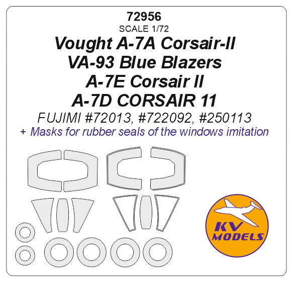 KV Models KV72956 1:72 LTV A-7 Corsair wheels and canopy frame paint masks