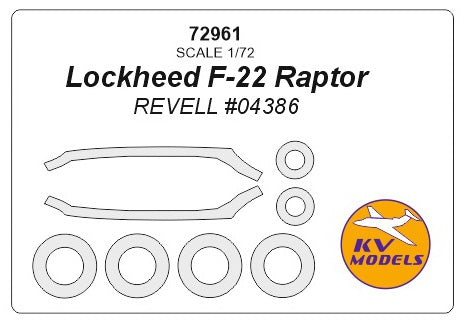KV Models KV72961 F-22 Raptor Wheels & Canopy Paint Masks 1:72