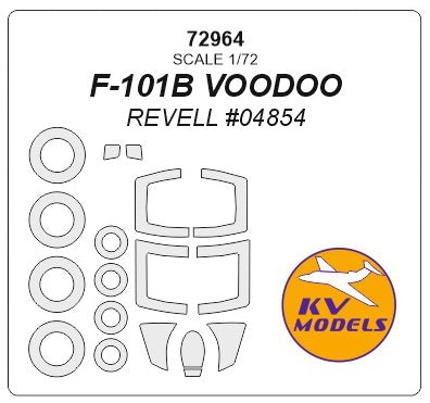 KV Models KV72964 1:72 McDonnell F-101B VOODOO wheels & canopy frame paint masks